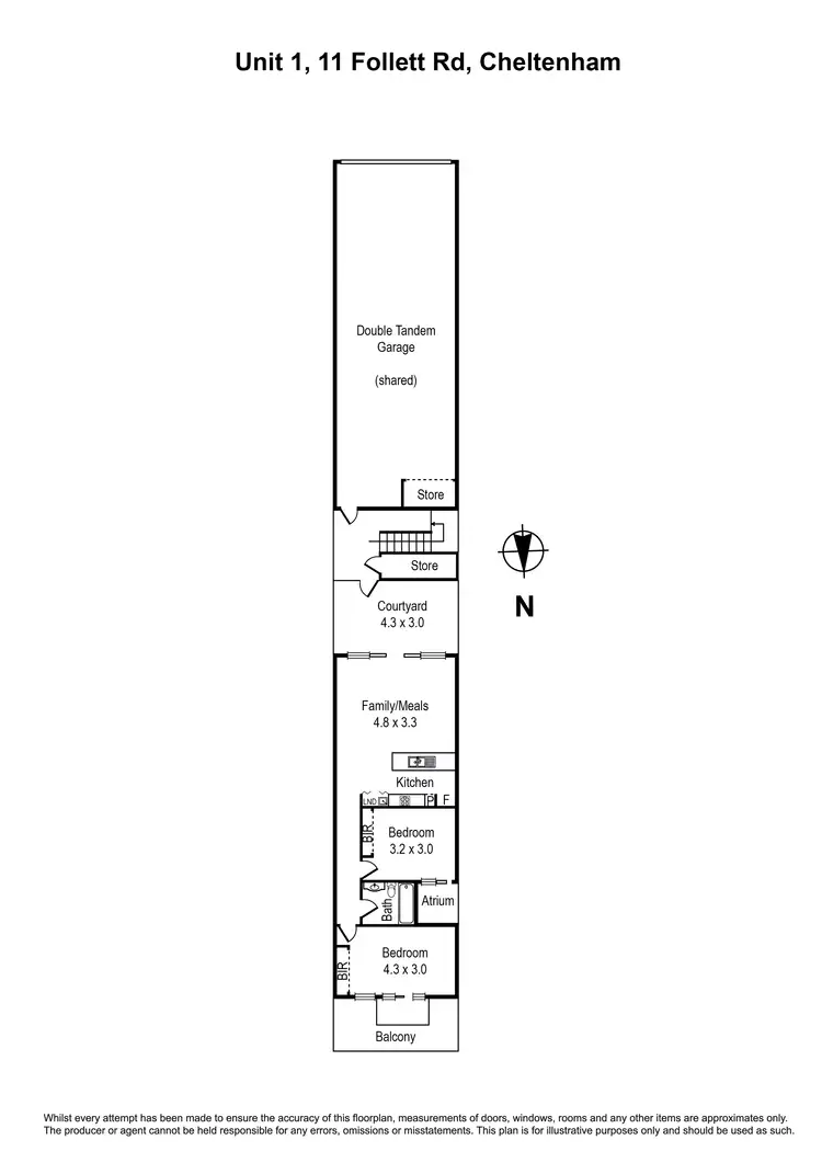 Floorplan of Homely apartment listing, 1/11 Follett Road, Cheltenham VIC 3192
