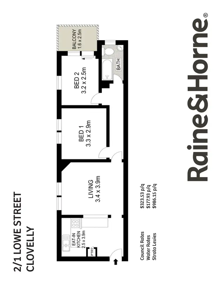 Floorplan of Homely apartment listing, 2/1 Lowe Street, Clovelly NSW 2031