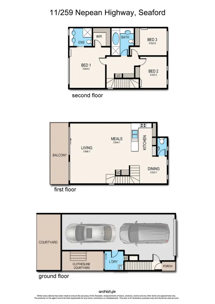 Floorplan of Homely townhouse listing, 11/259 Nepean Highway, Seaford VIC 3198