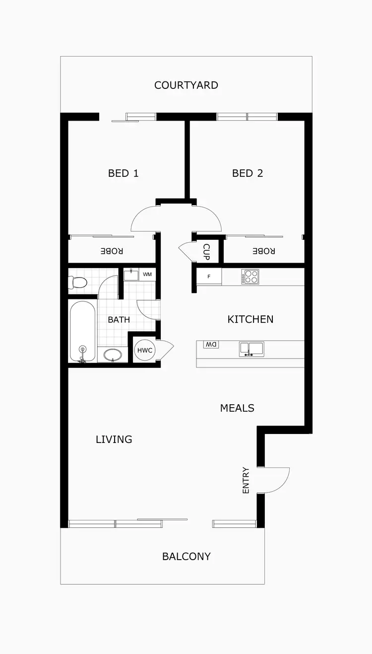 Floorplan of Homely apartment listing, 1/3 Bedford Street, North Melbourne VIC 3051