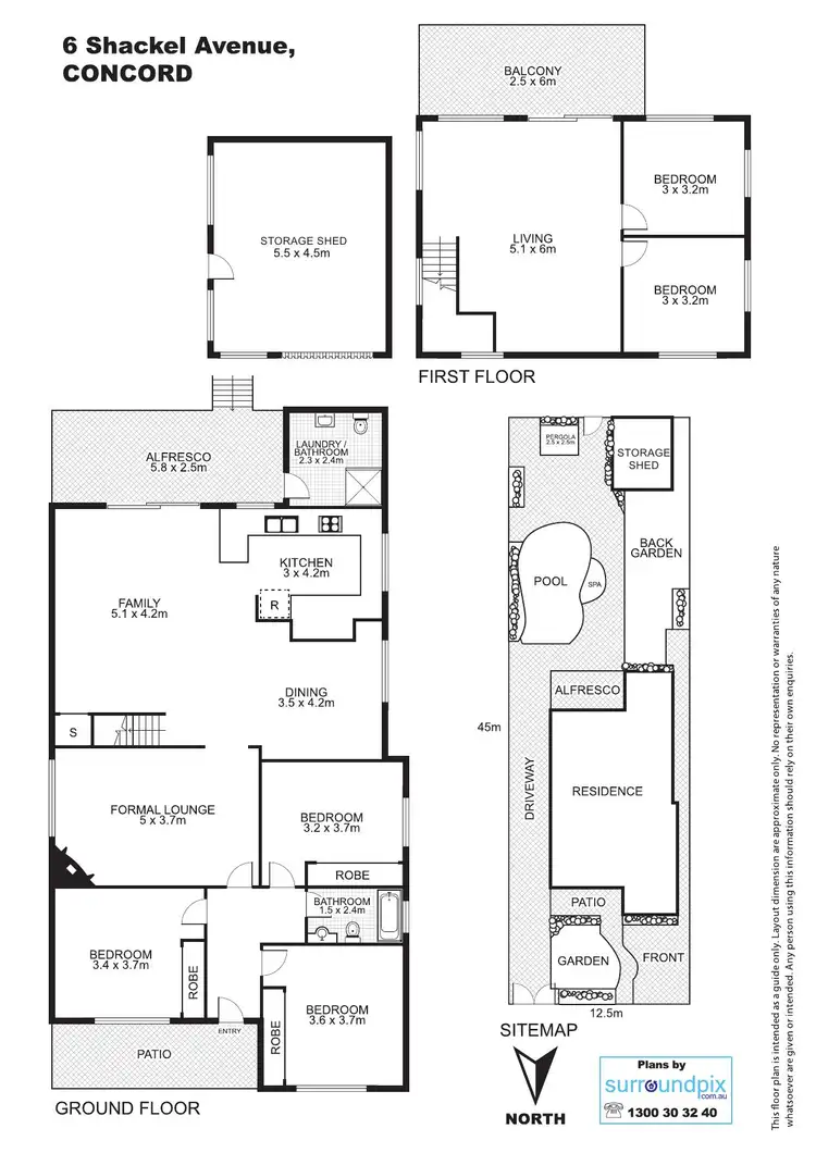 Floorplan of Homely house listing, 6 SHACKEL AVENUE, Concord NSW 2137