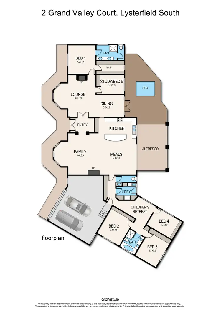 Floorplan of Homely house listing, 2 Grand Valley Court, Lysterfield South VIC 3156