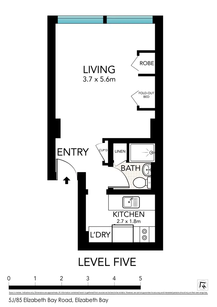 Floorplan of Homely apartment listing, 5J/85 Elizabeth Bay Road, Elizabeth Bay NSW 2011
