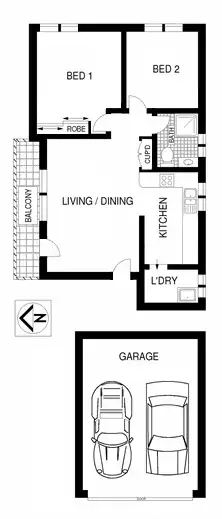 Floorplan of Homely apartment listing, 3/45 Rochester Street, Botany NSW 2019
