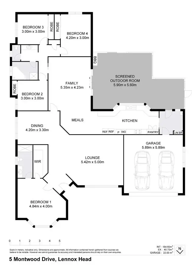 Floorplan of Homely house listing, 5 MONTWOOD DRIVE, Lennox Head NSW 2478