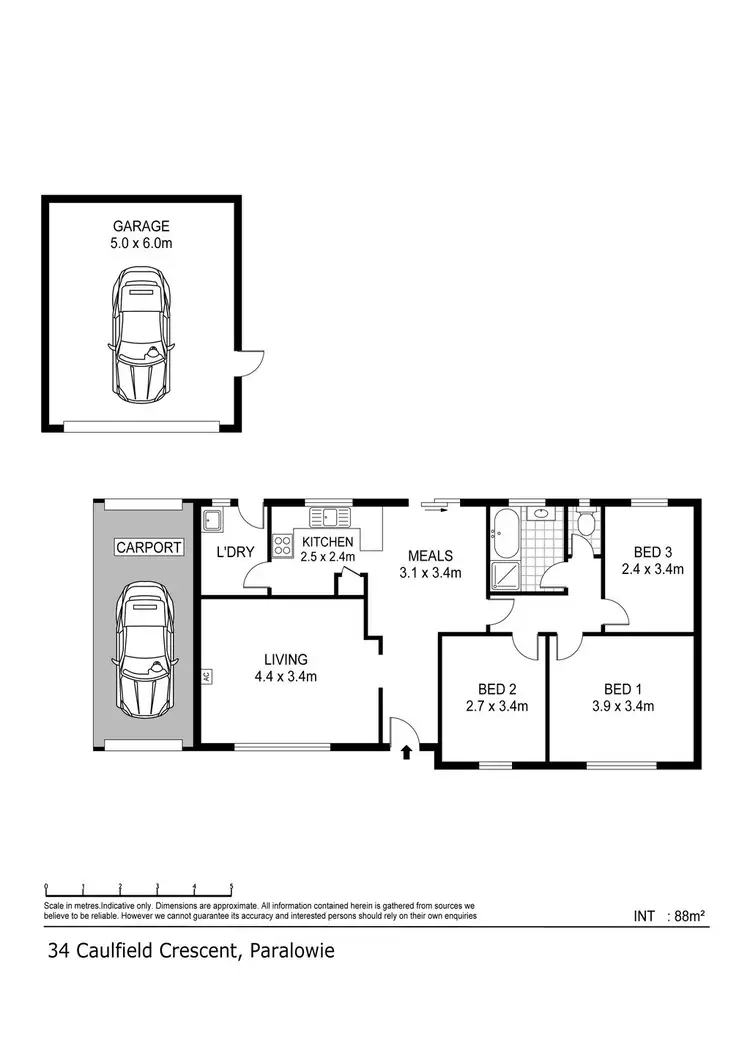 Floorplan of Homely house listing, 34 Caulfield Crescent, Paralowie SA 5108