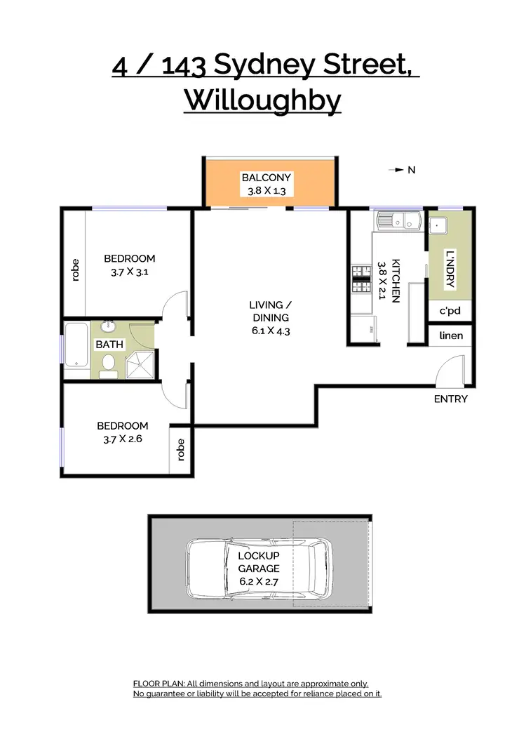 Floorplan of Homely unit listing, 4/143 Sydney Street, Willoughby NSW 2068