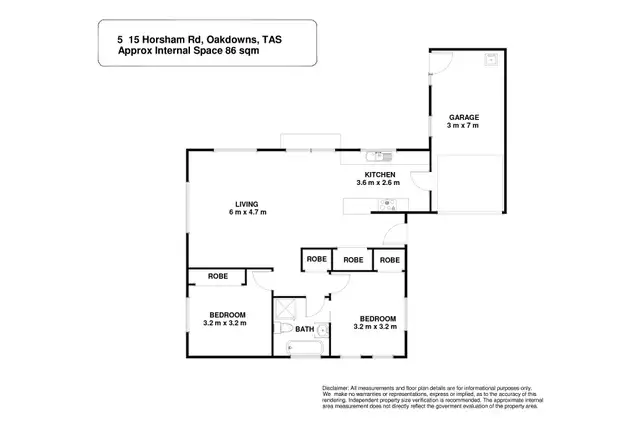 Floorplan of Homely unit listing, 5/15 Horsham Road, Oakdowns TAS 7019