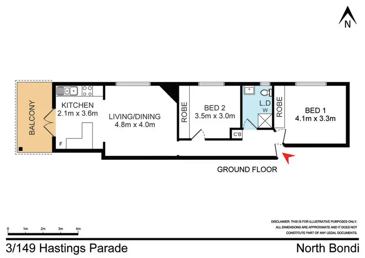 Floorplan of Homely apartment listing, 3/149 Hastings Parade, North Bondi NSW 2026