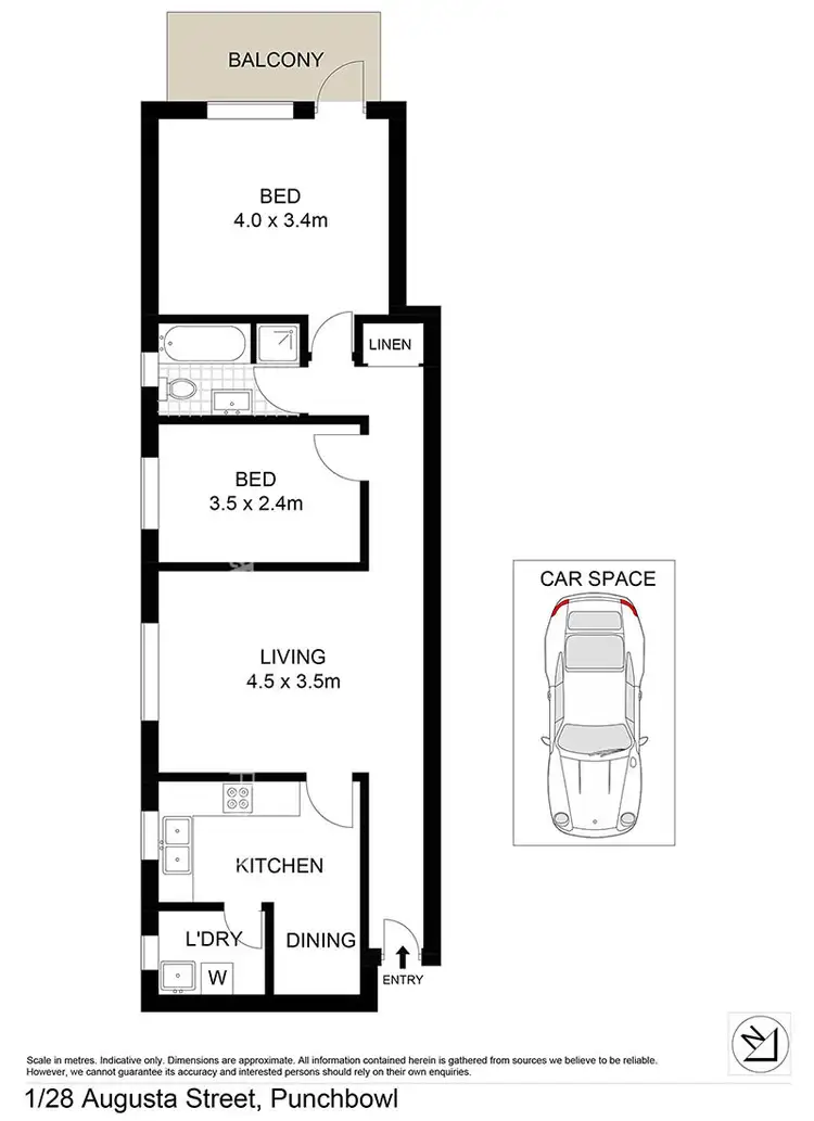 Floorplan of Homely unit listing, 1/28 Augusta Street, Punchbowl NSW 2196
