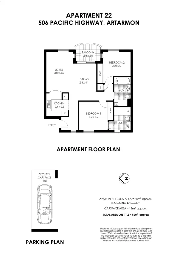 Floorplan of Homely unit listing, 22/506-512 Pacific Highway, Artarmon NSW 2064