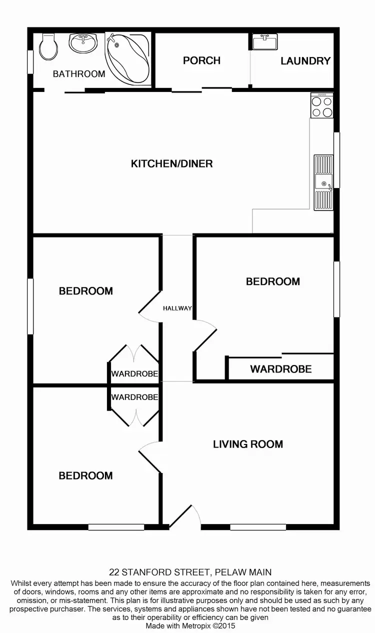 Floorplan of Homely house listing, 22 Stanford Street, Pelaw Main NSW 2327