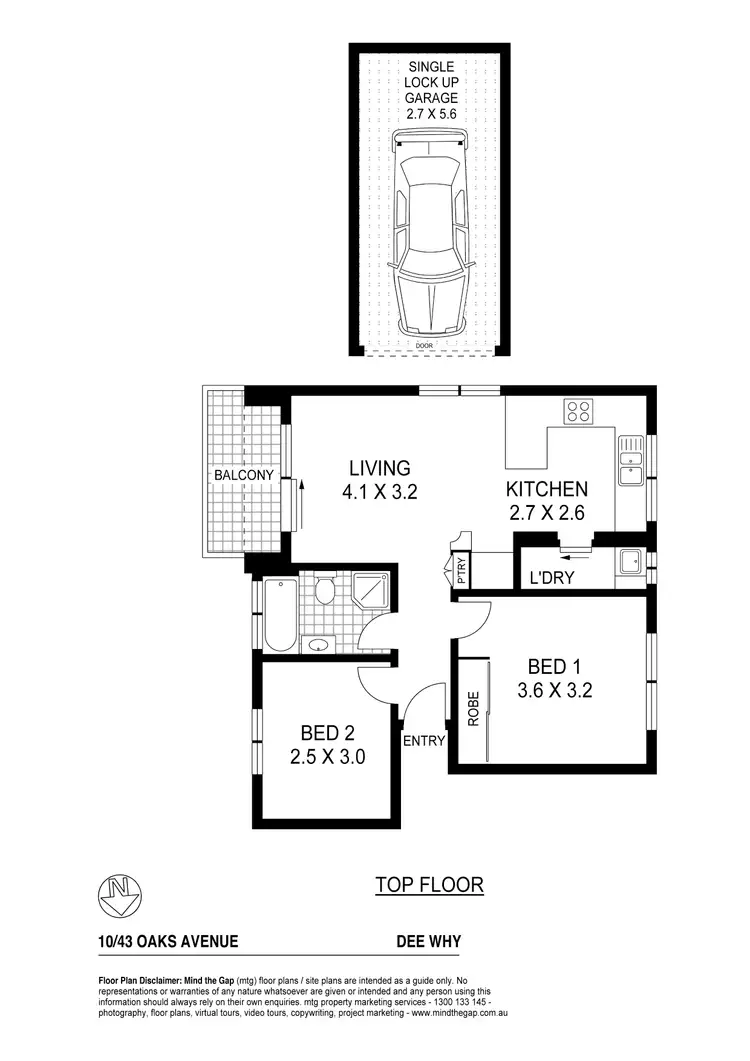 Floorplan of Homely unit listing, 10/43 Oaks Avenue, Dee Why NSW 2099