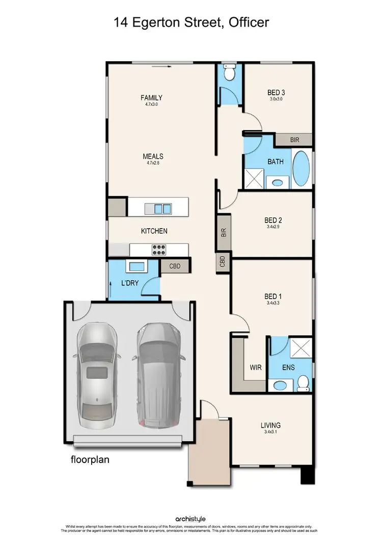 Floorplan of Homely house listing, 14 Egerton Street, Officer VIC 3809