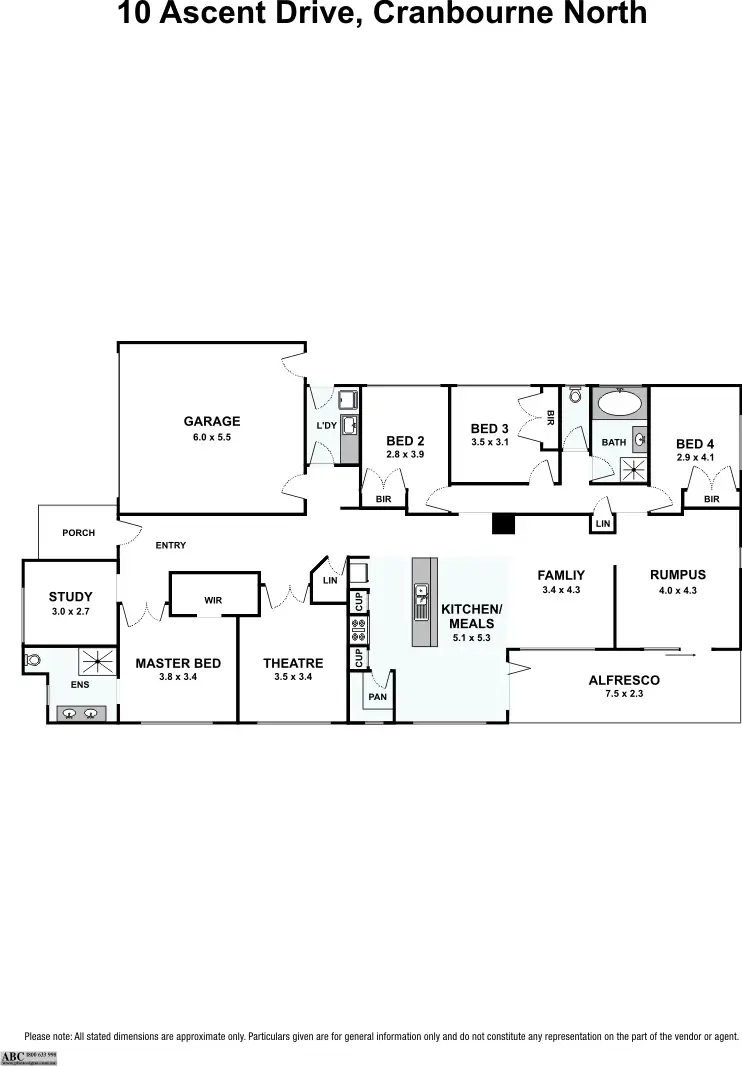 Floorplan of Homely house listing, 10 Ascent Drive, Cranbourne North VIC 3977
