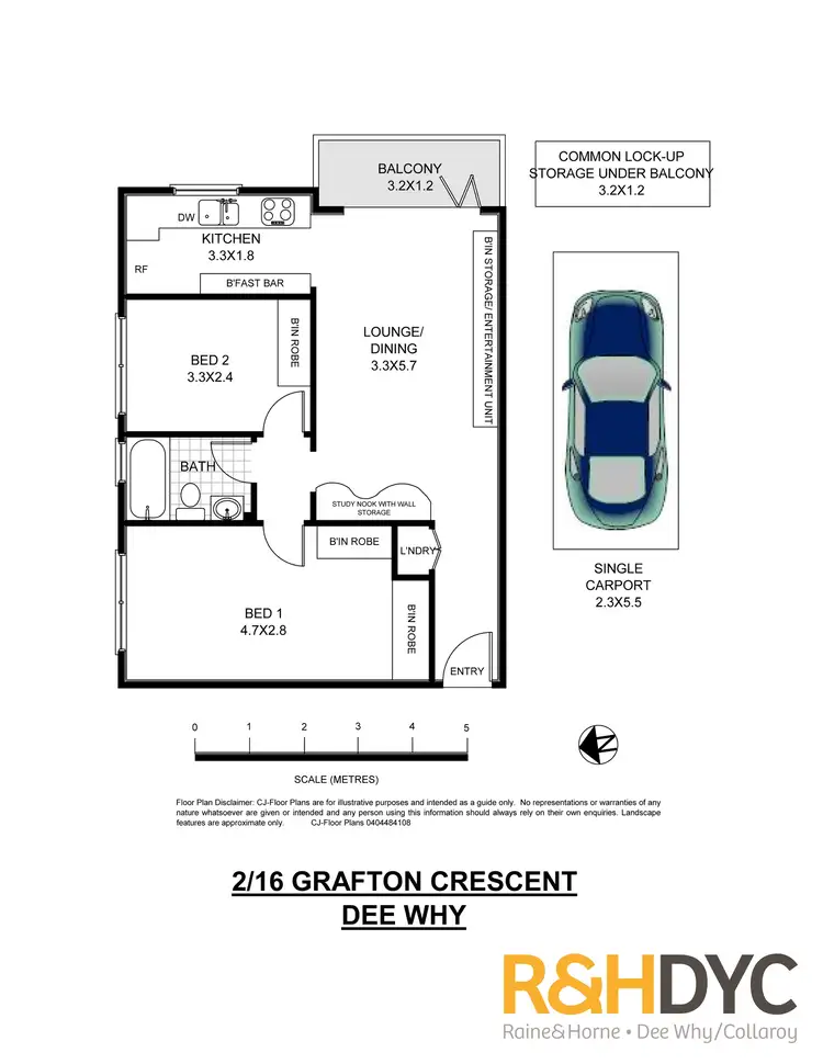 Floorplan of Homely unit listing, 2/16 Grafton Crescent, Dee Why NSW 2099