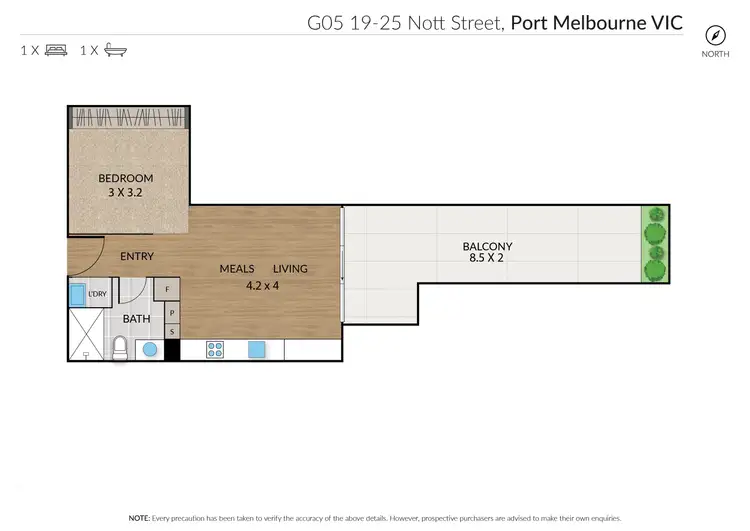 Floorplan of Homely apartment listing, G05/19-25 Nott Street, Port Melbourne VIC 3207