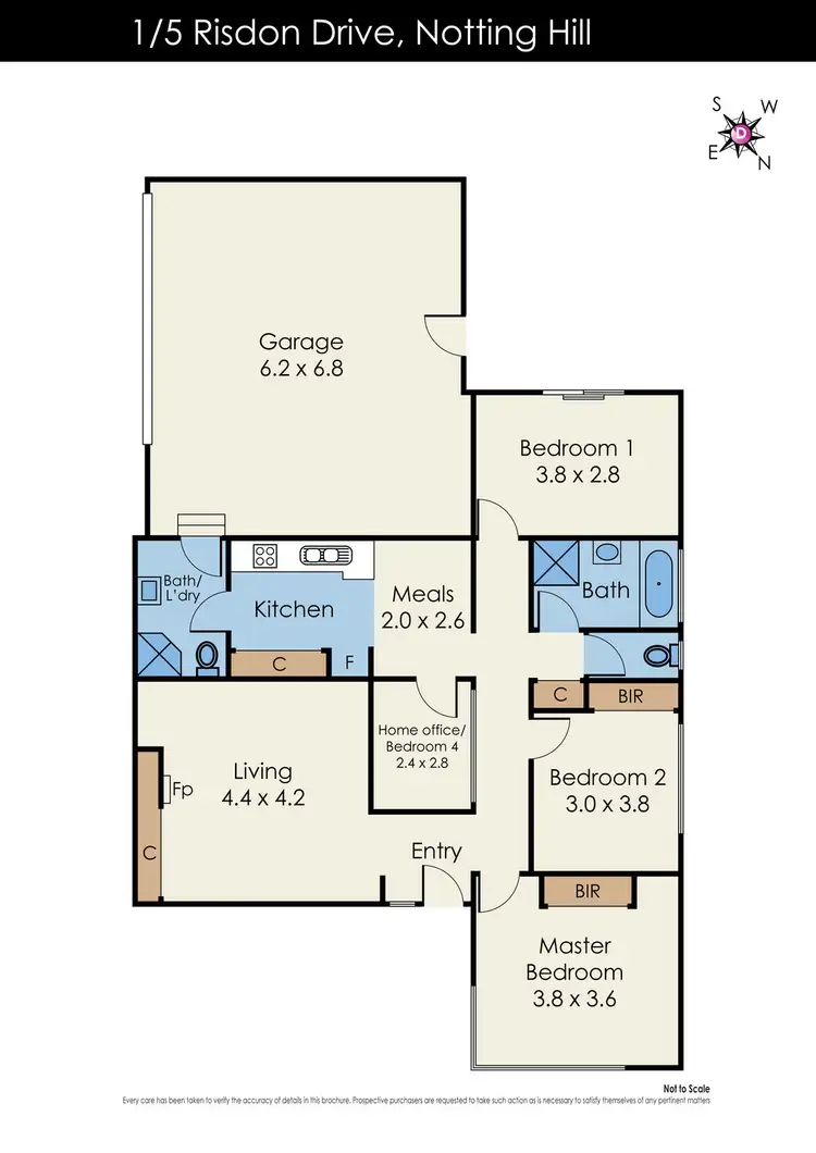 Floorplan of Homely unit listing, 1/5 Risdon Drive, Notting Hill VIC 3168