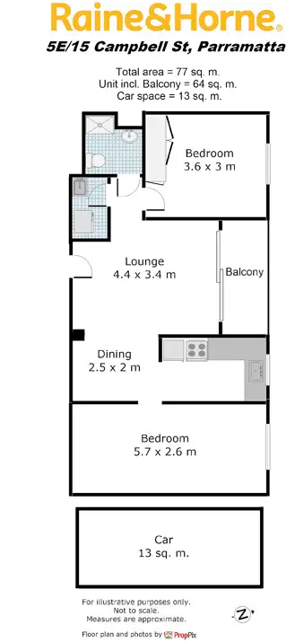 Floorplan of Homely unit listing, 5E/15 Campbell Street, Parramatta NSW 2150