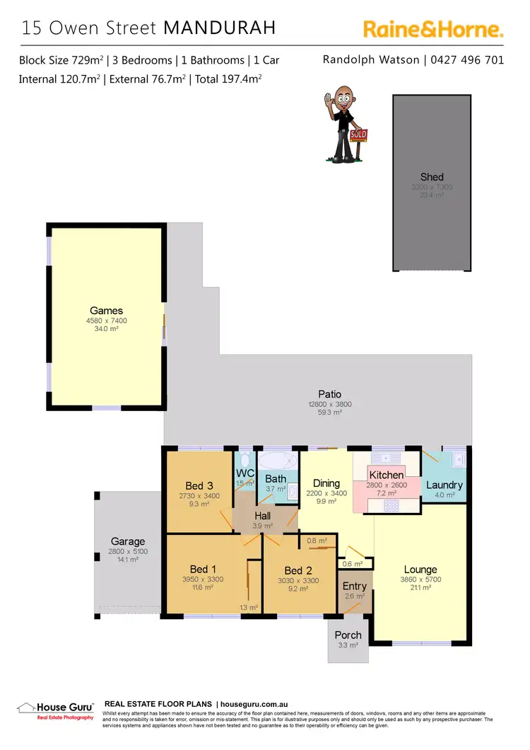 Floorplan of Homely house listing, 15 Owen Street, Mandurah WA 6210