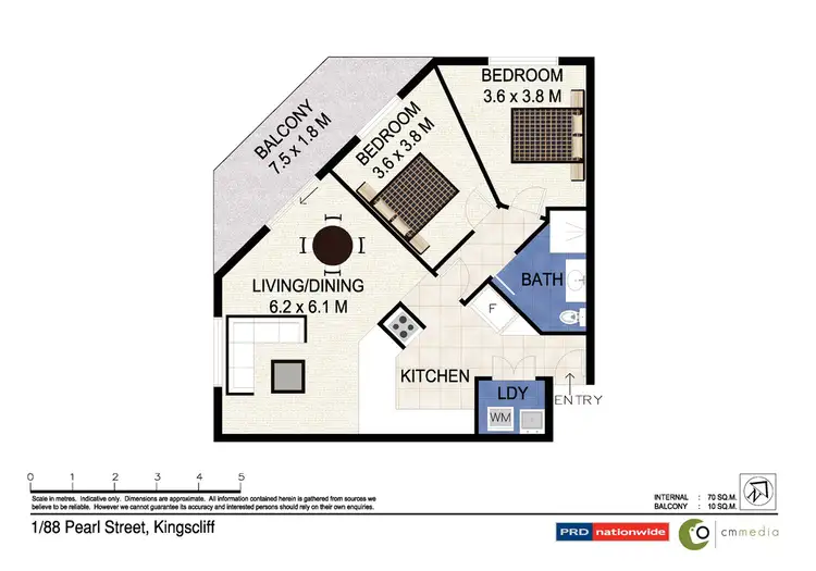 Floorplan of Homely unit listing, 1/88 Pearl Street, Kingscliff NSW 2487