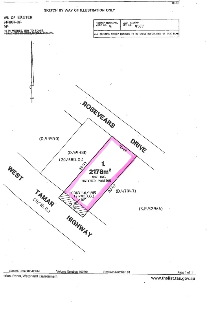 Floorplan of Homely land listing, 407 Rosevears Drive, Lanena TAS 7275