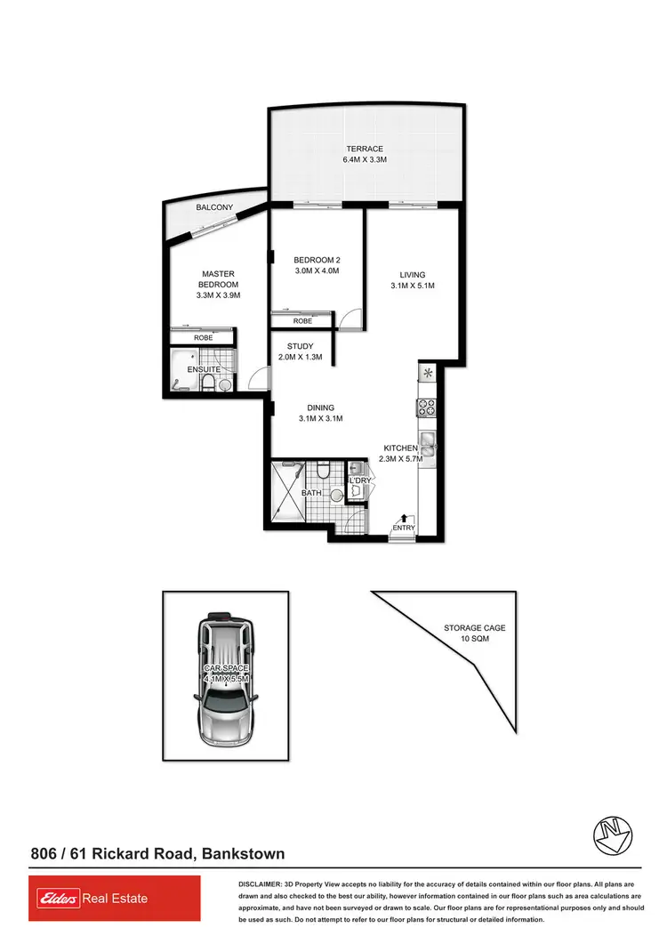 Floorplan of Homely unit listing, 806/61 Rickard Road, Bankstown NSW 2200