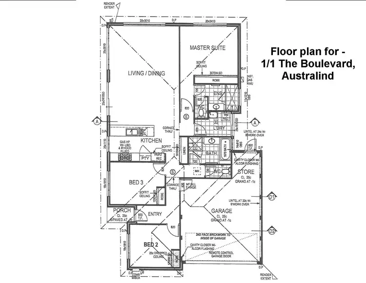 Floorplan of Homely unit listing, 1/1 The Boulevard, Australind WA 6233