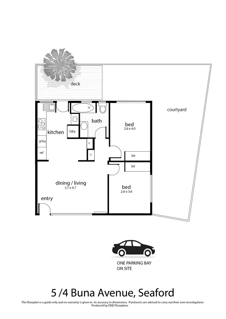 Floorplan of Homely unit listing, 5/4 Buna Avenue, Seaford VIC 3198