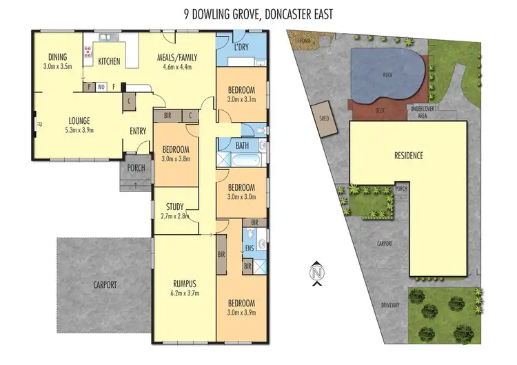 Floorplan of Homely house listing, 9 Dowling Grove, Doncaster East VIC 3109