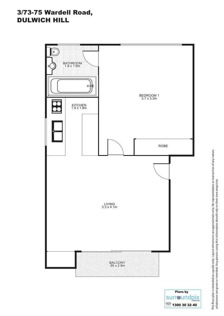 Floorplan of Homely unit listing, 3/75 Wardell Road, Dulwich Hill NSW 2203