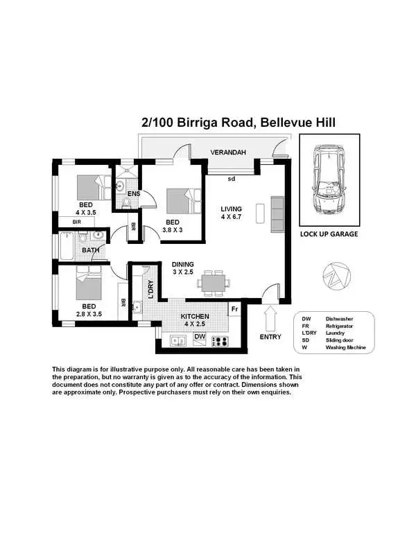 Floorplan of Homely apartment listing, 2/100 Birriga Road, Bellevue Hill NSW 2023
