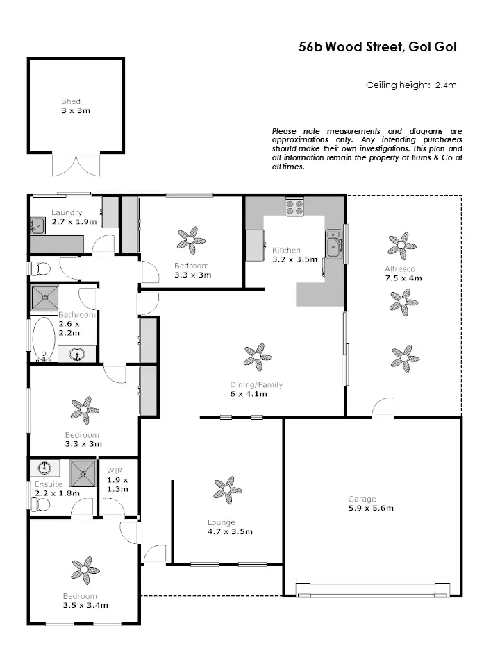 Floorplan of Homely house listing, 56b Wood St / Wadsworth Drive, Gol Gol NSW 2738