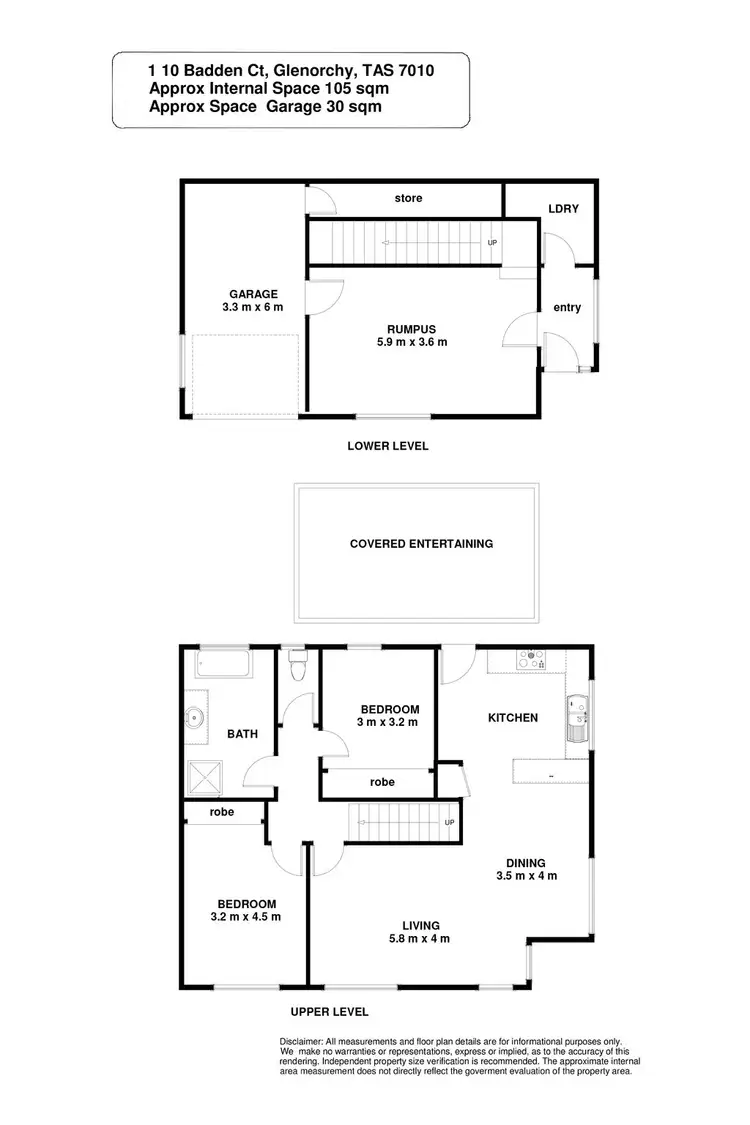 Floorplan of Homely house listing, 1/10 Badden Court, Glenorchy TAS 7010