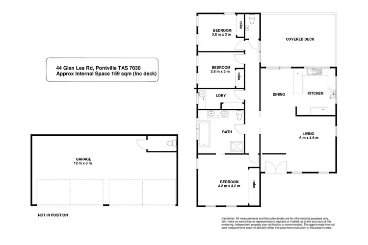 Floorplan of Homely house listing, 44 Glen Lea Road, Pontville TAS 7030