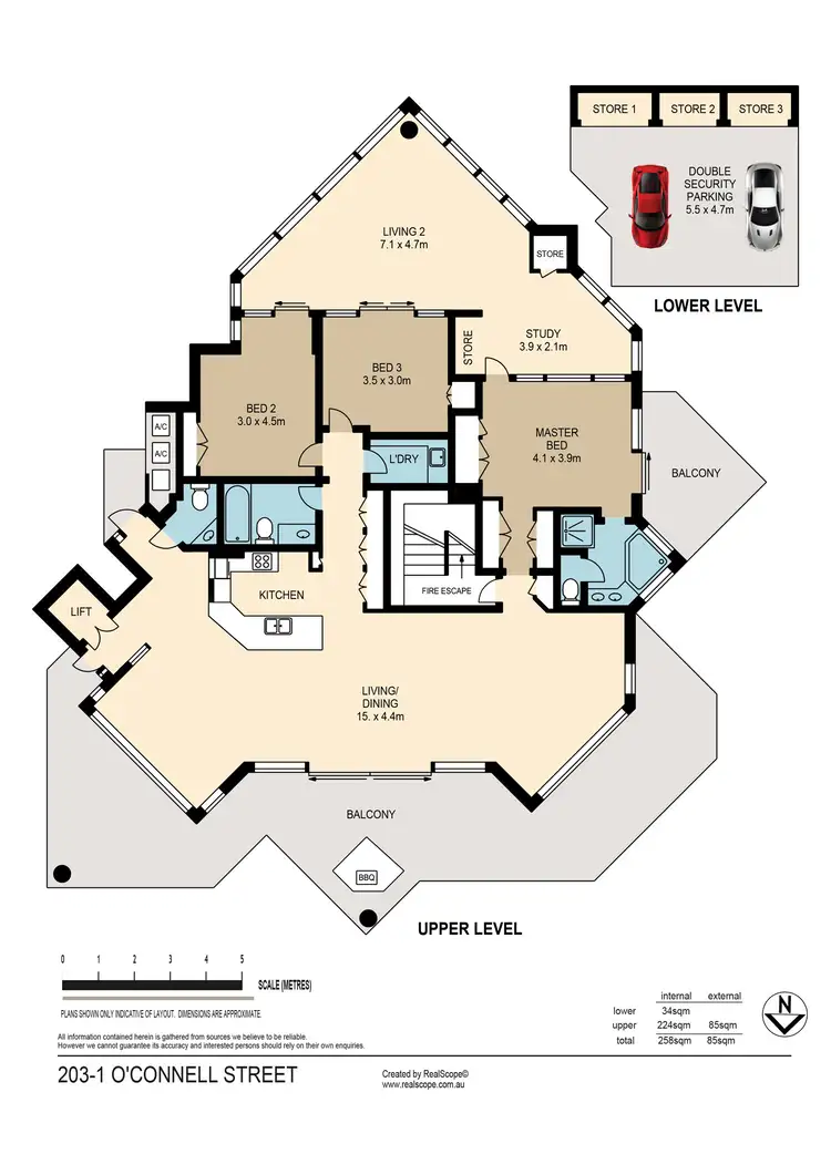 Floorplan of Homely apartment listing, 203/1 O'Connell Street, Kangaroo Point QLD 4169