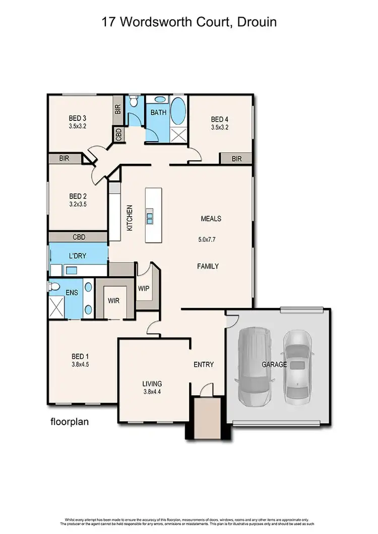 Floorplan of Homely house listing, 17 Wordsworth Court, Drouin VIC 3818