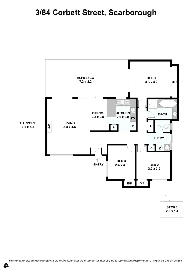 Floorplan of Homely villa listing, 3/84 Corbett Street, Scarborough WA 6019