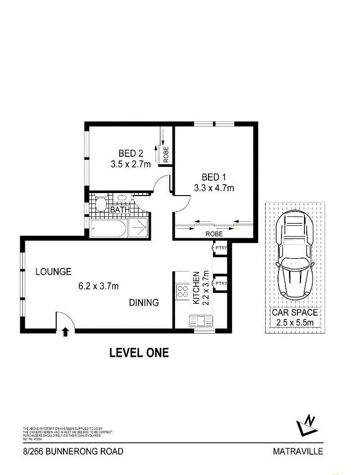 Floorplan of Homely apartment listing, 8/266 Bunnerong Road, Hillsdale NSW 2036