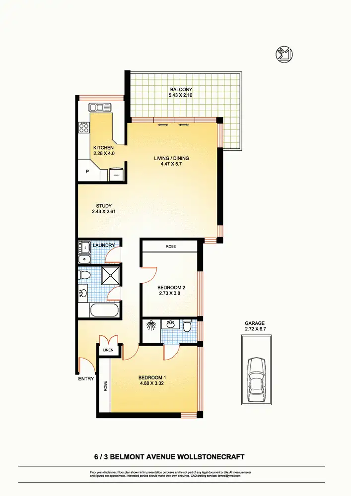 Floorplan of Homely apartment listing, 6/3 Belmont Avenue, Wollstonecraft NSW 2065