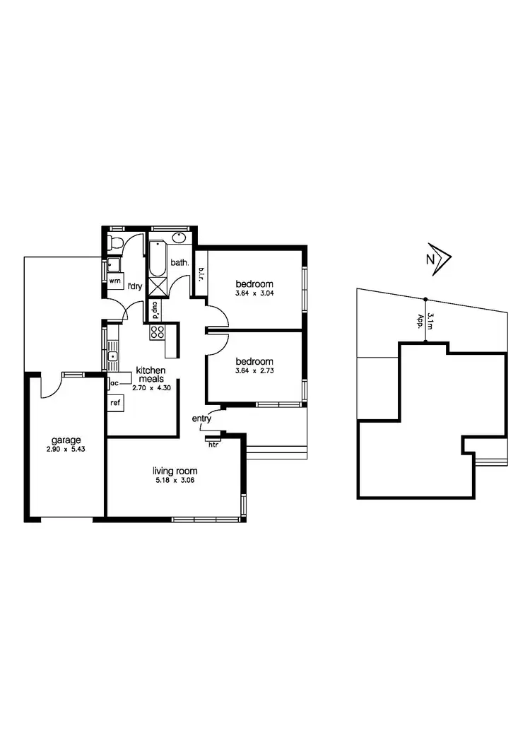 Floorplan of Homely unit listing, 1/1 Bell Avenue, Altona VIC 3018