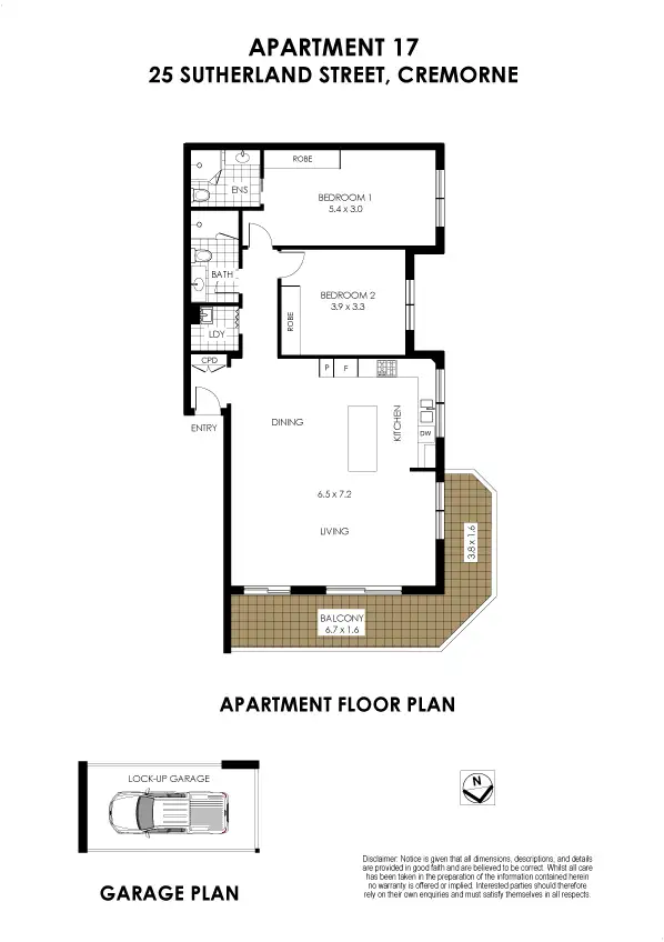 Floorplan of Homely apartment listing, 17/25 Sutherland Street, Cremorne NSW 2090
