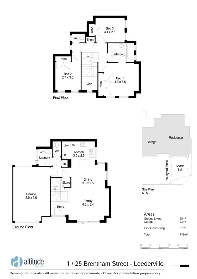 Floorplan of Homely townhouse listing, 1/25 Brentham Street, Leederville WA 6007