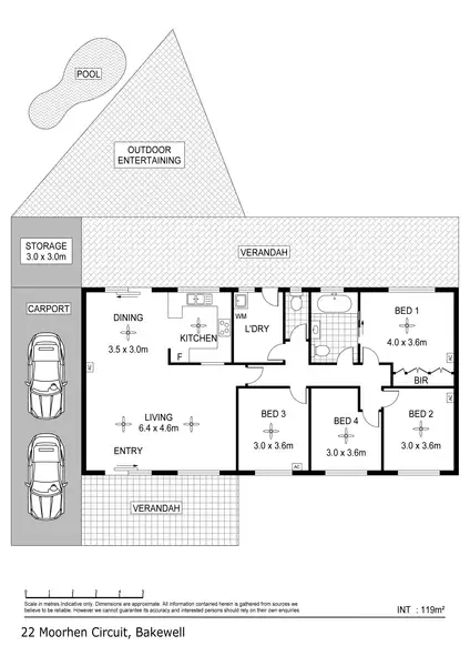 Floorplan of Homely house listing, 22 Moorhen Circuit, Bakewell NT 832