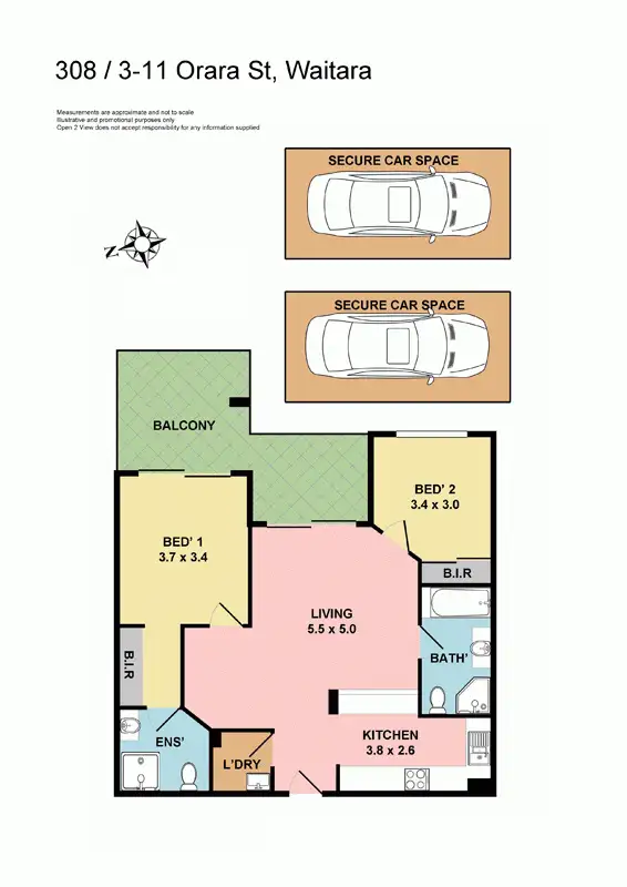 Floorplan of Homely apartment listing, 308/3-11 Orara Street, Waitara NSW 2077
