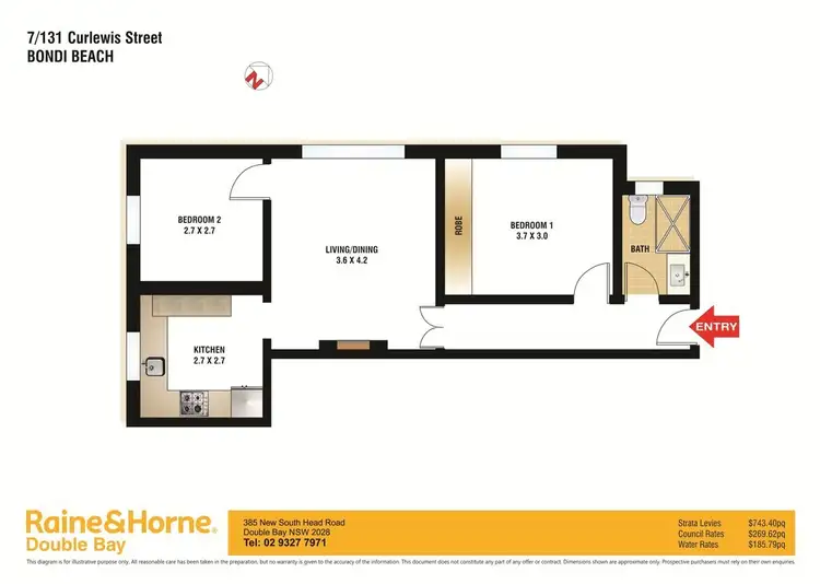 Floorplan of Homely apartment listing, 7/131 Curlewis Street, Bondi Beach NSW 2026
