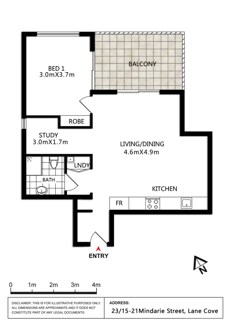 Floorplan of Homely apartment listing, 23/15-21 Mindarie Street, Lane Cove NSW 2066
