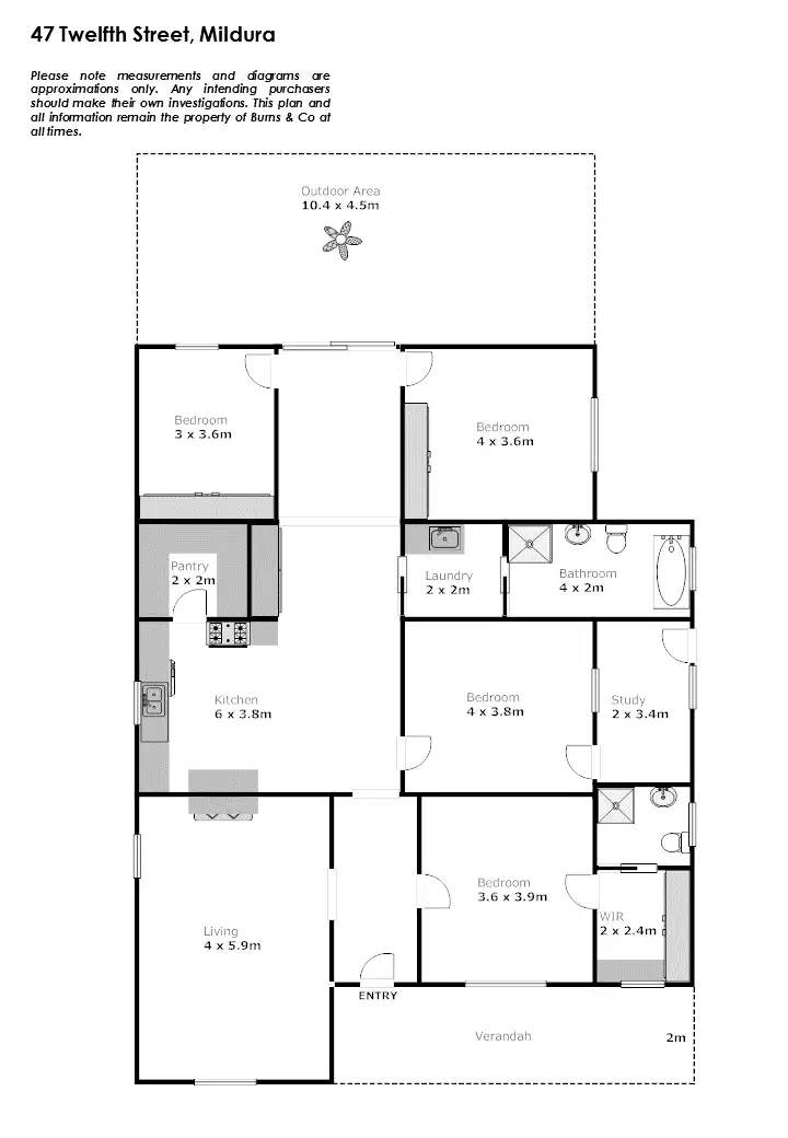 Floorplan of Homely house listing, 47 Twelfth Street, Mildura VIC 3500