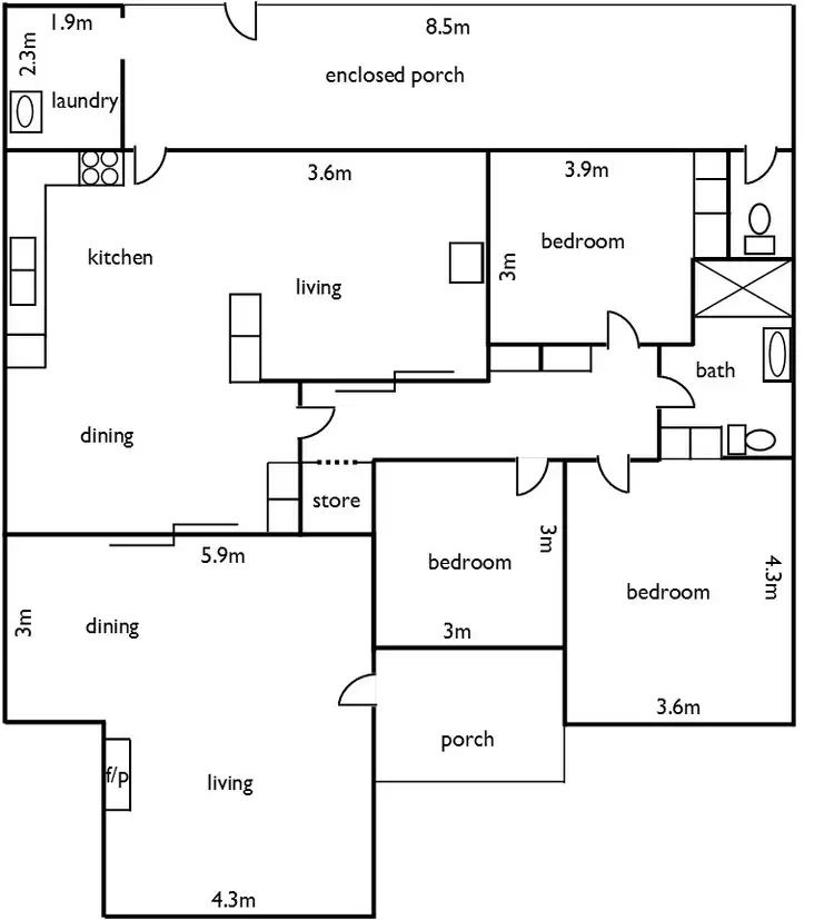 Floorplan of Homely house listing, 17 First Avenue, Naracoorte SA 5271