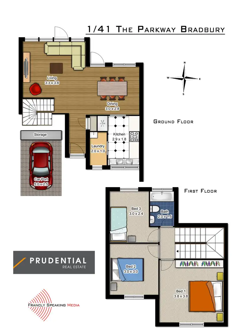 Floorplan of Homely house listing, 1/41 The Parkway, Bradbury NSW 2560